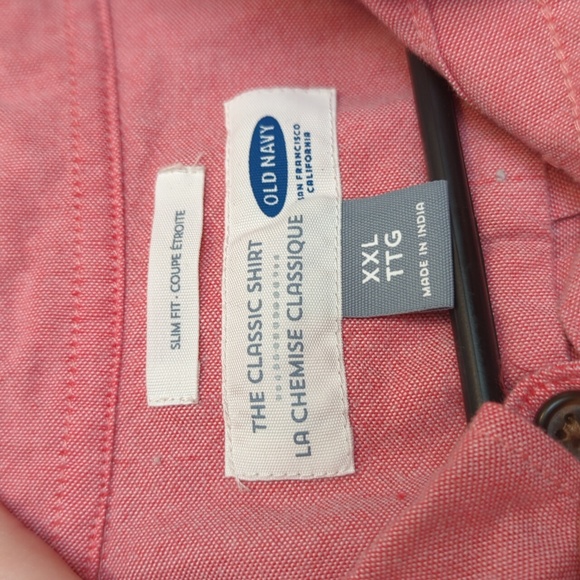 Old Navy XXL Classic Collared Button Down Shirt Pink - Picture 3 of 4